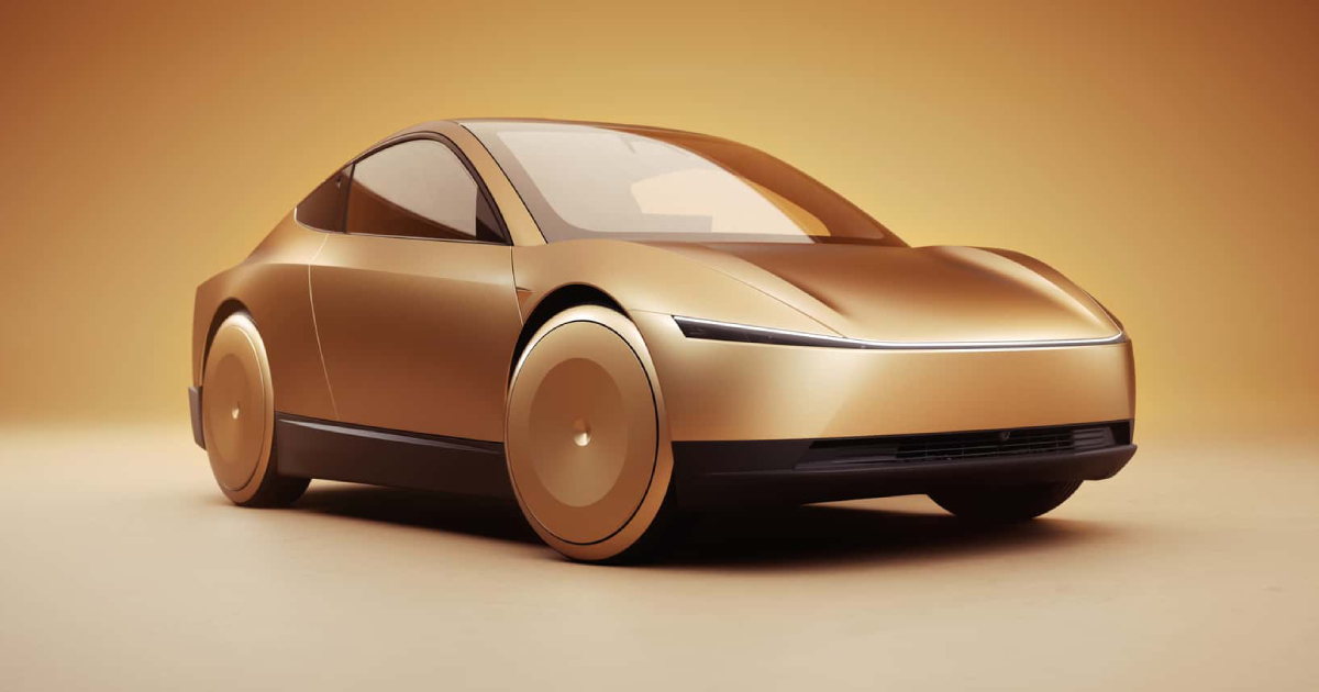 Tesla Cybercab показан спереди