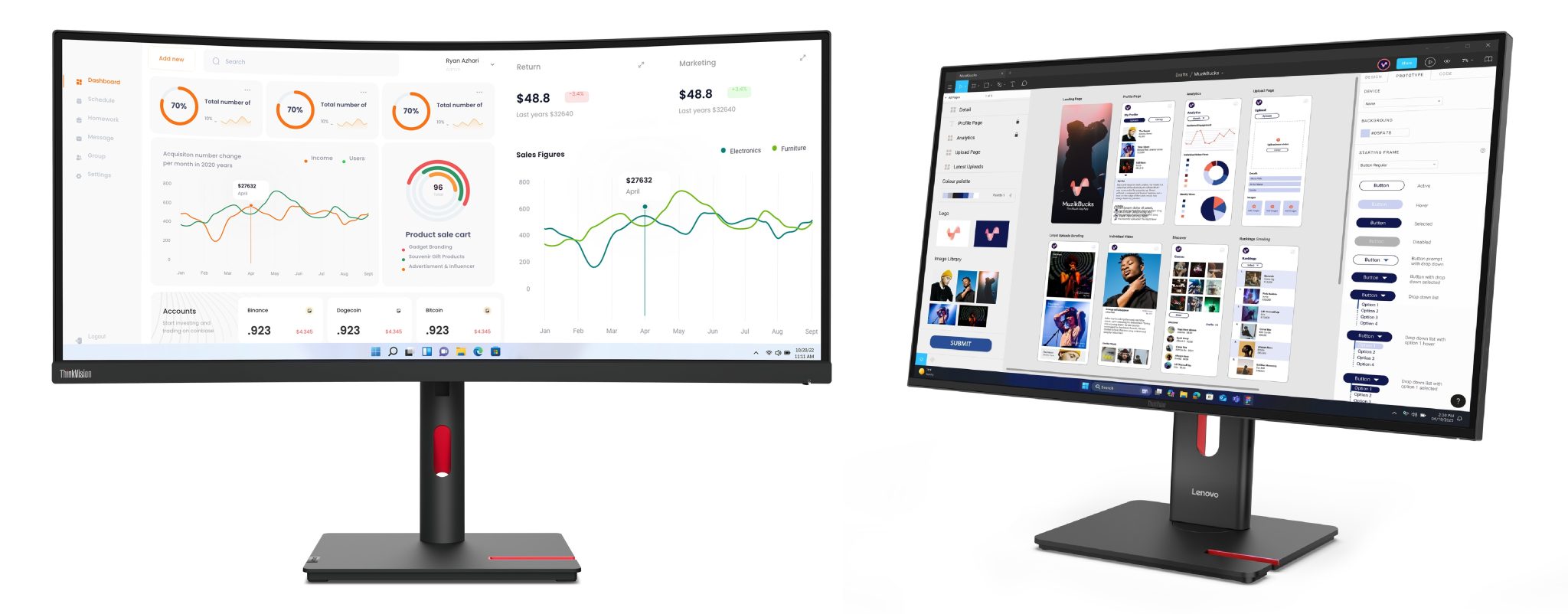 Lenovo ThinkVision T Series Gen 40. Ілюстрація: Lenovo