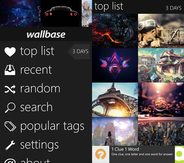 Приложения для Windows Phone: Wallbase