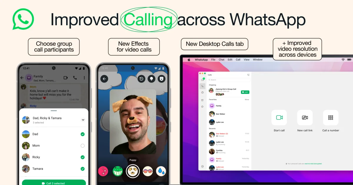 Une icône pour les nouvelles fonctions d'appel vidéo de WhatsApp