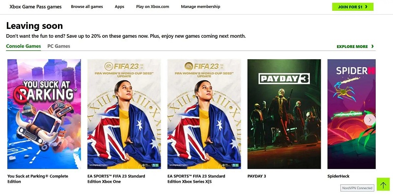 Six jeux seront retirés du catalogue Xbox Game Pass à la mi-septembre, dont le jeu de tir Payday 3 et FIFA 23.-2