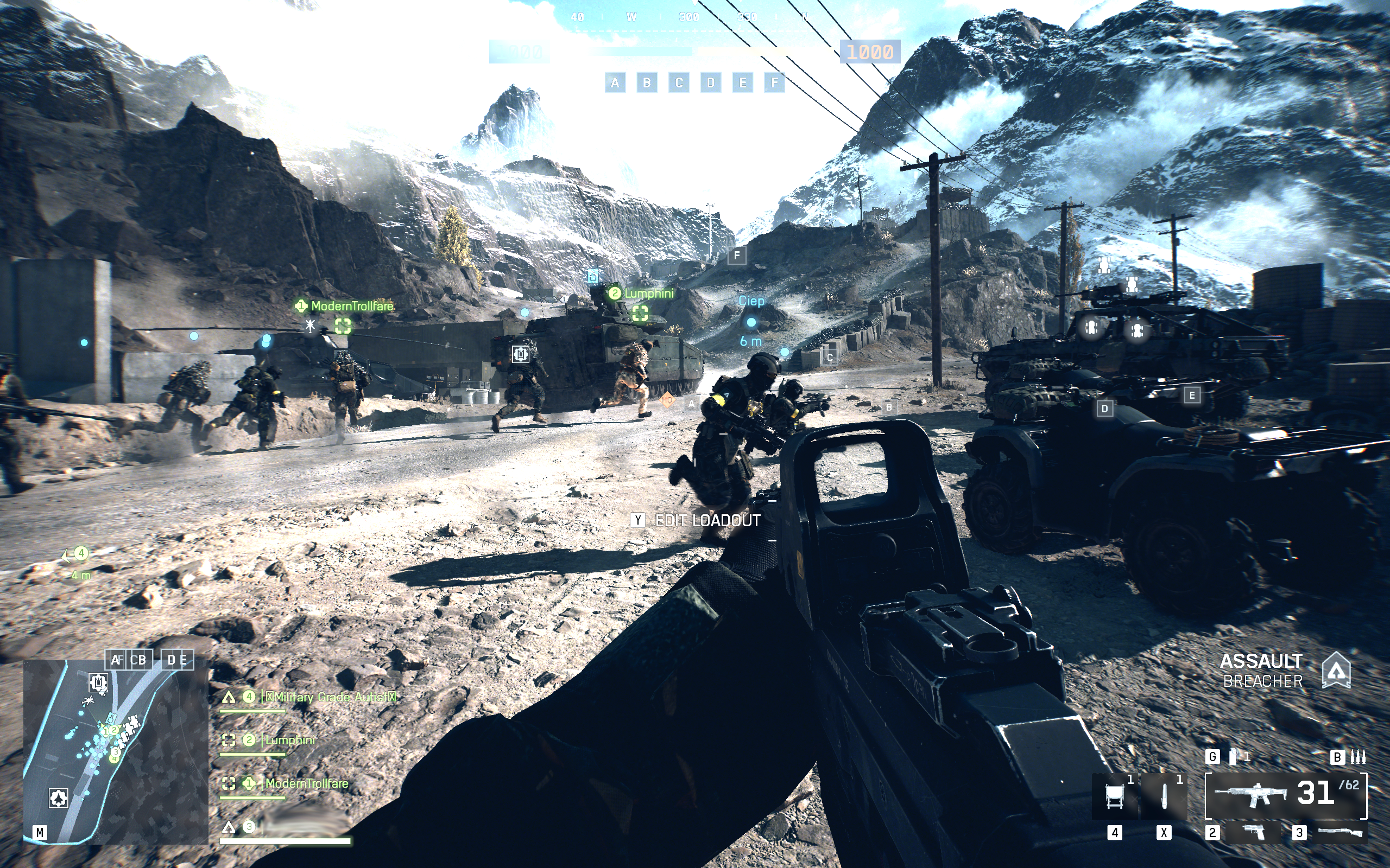 Скриншот с различными классами игроков в Battlefield 6