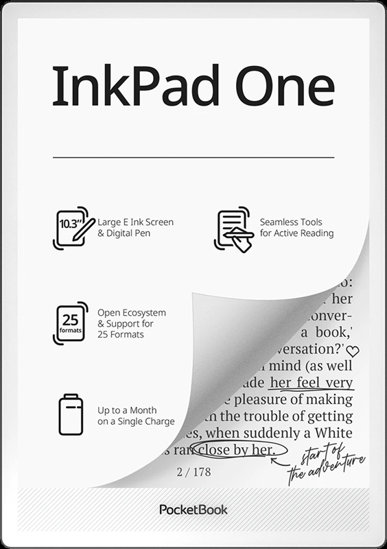 PocketBook InkPad One ридер - вид спереди