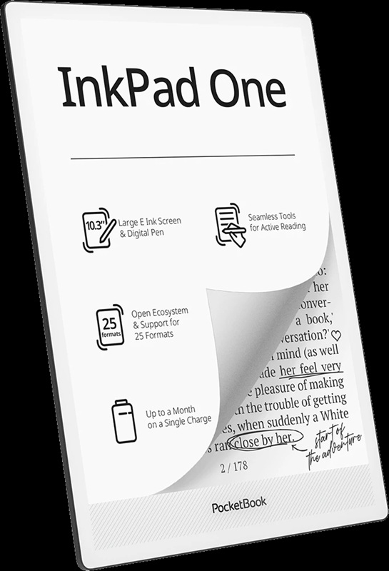 PocketBook InkPad One ридер - вид сбоку