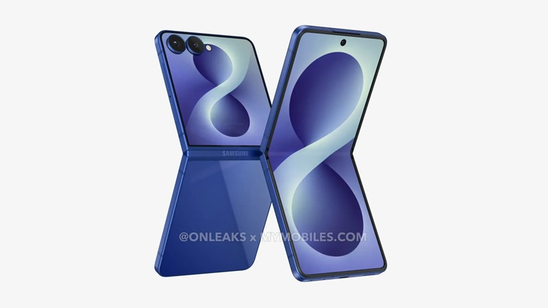 CAD-рендер Galaxy Z Flip 8, що показує його елегантний дизайн