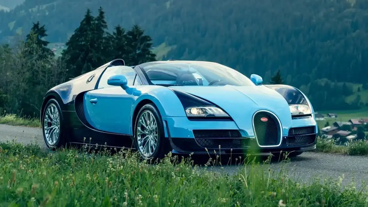 Bugatti Veyron в цвете Bleu Wimille