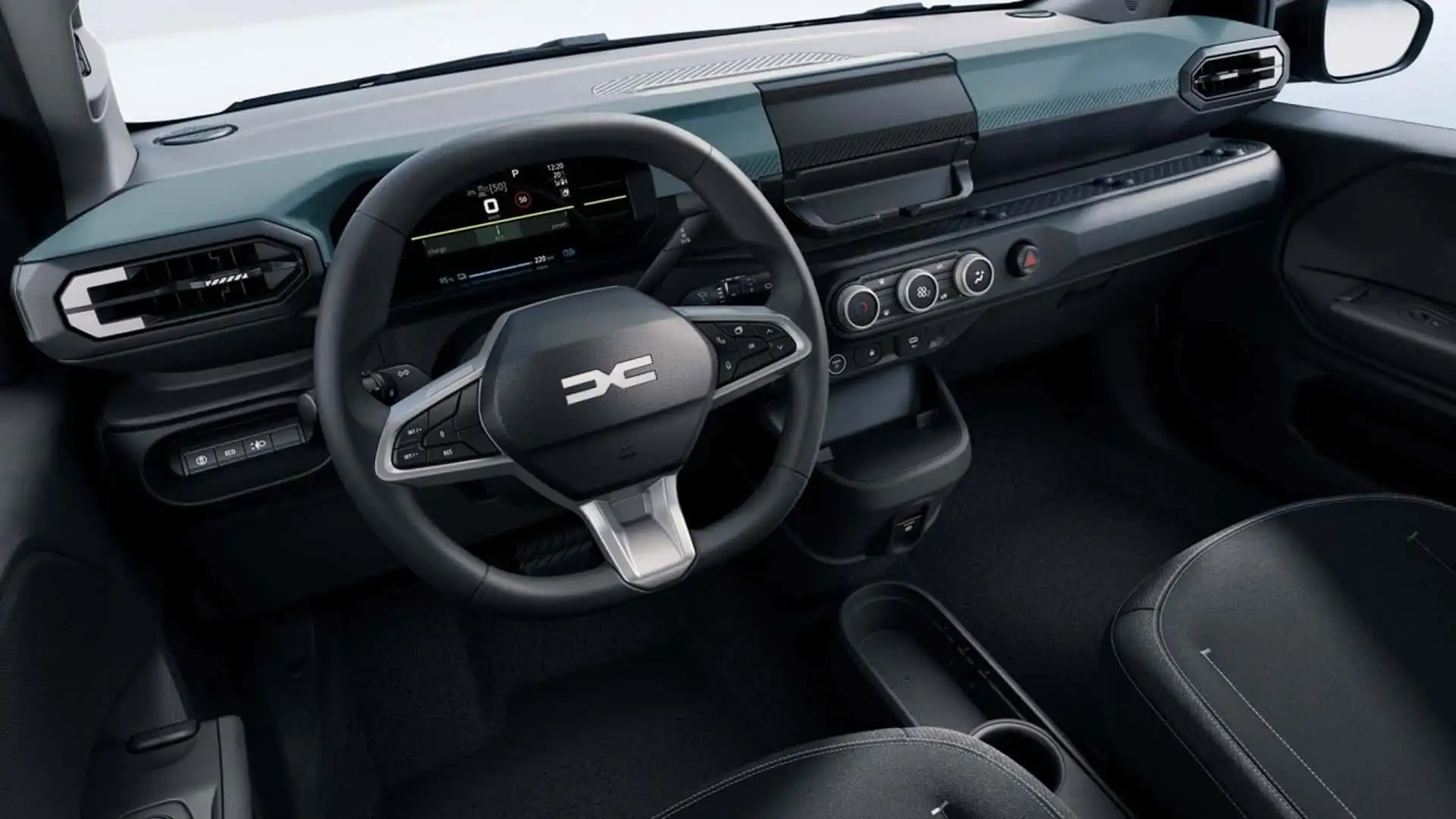 Фото салона Dacia Spring без центрального экрана