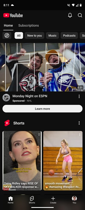 YouTube новая раскладка