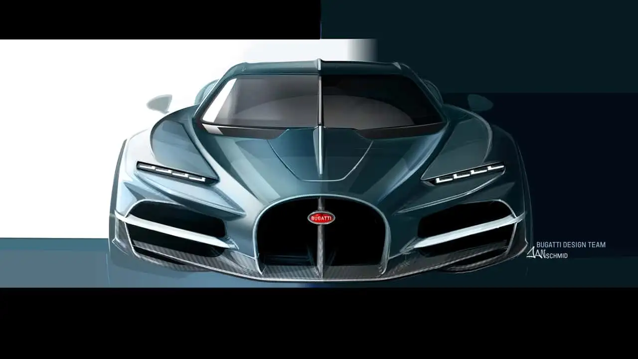 Экстерьер Bugatti с уникальными формами