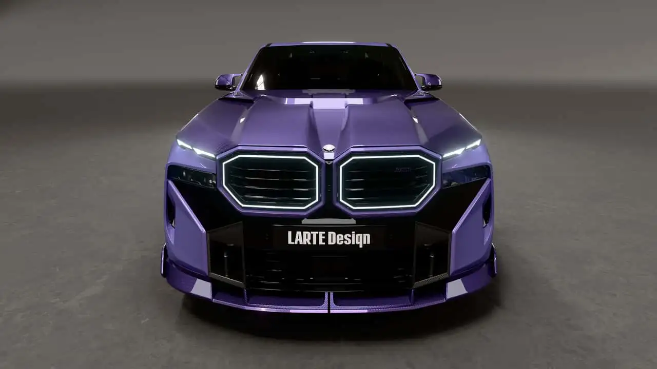 Карбоновые вкрапления на BMW XM в цвете Lunar Lilac