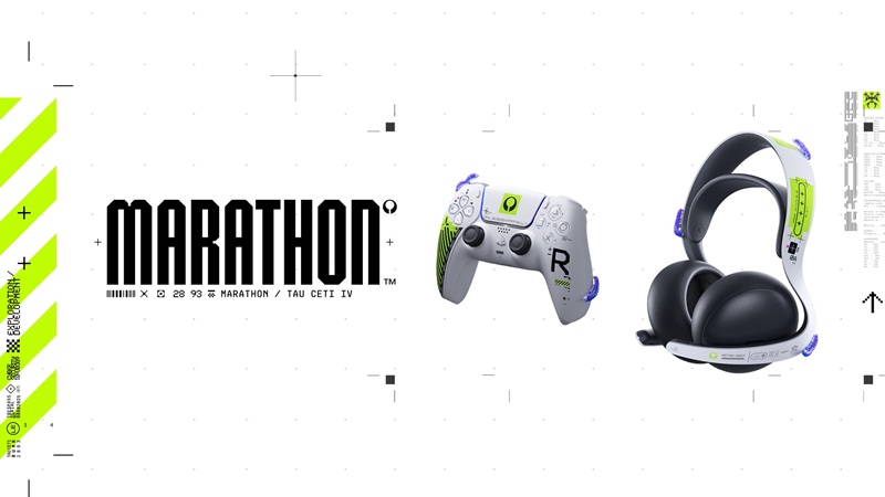 DualSense геймпад и наушники Pulse Elite в стиле Marathon