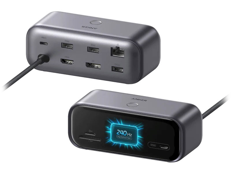 Real-time system monitoring on the built-in display. Illustration: Anker