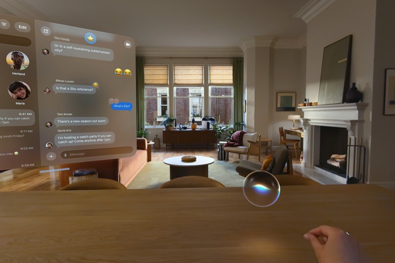 Интерфейс Siri AI на Apple Vision Pro