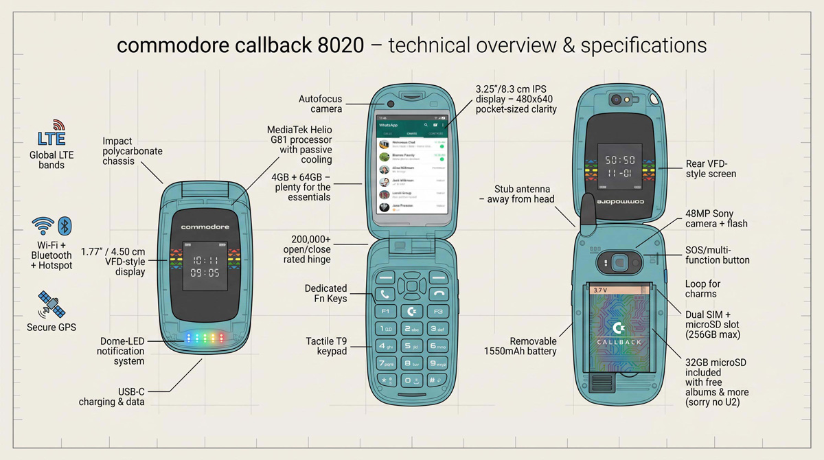 Основные характеристики Commodore Callback 8020