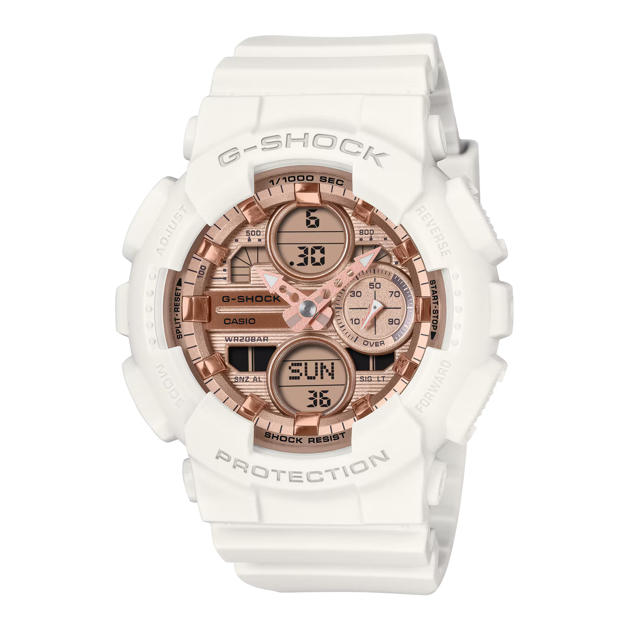 Casio G-Shock GMAS140PG-7A часы с белым корпусом