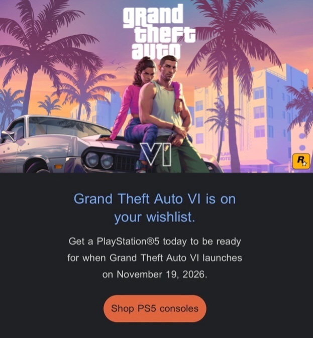 Скриншот игры GTA VI на PlayStation 4