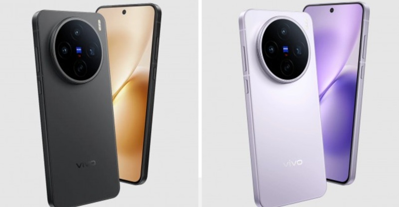 Дизайн Vivo X200T у кольорах Stellar Black та Seaside Lilac