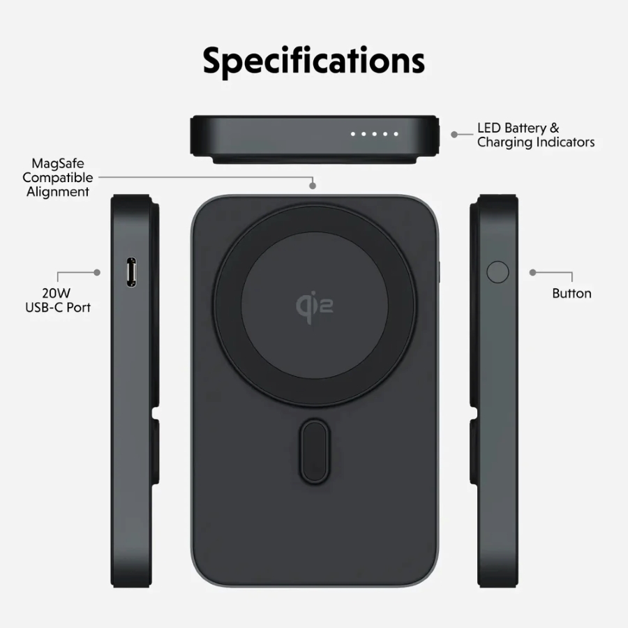 Сторона HyperJuice 5K Qi2