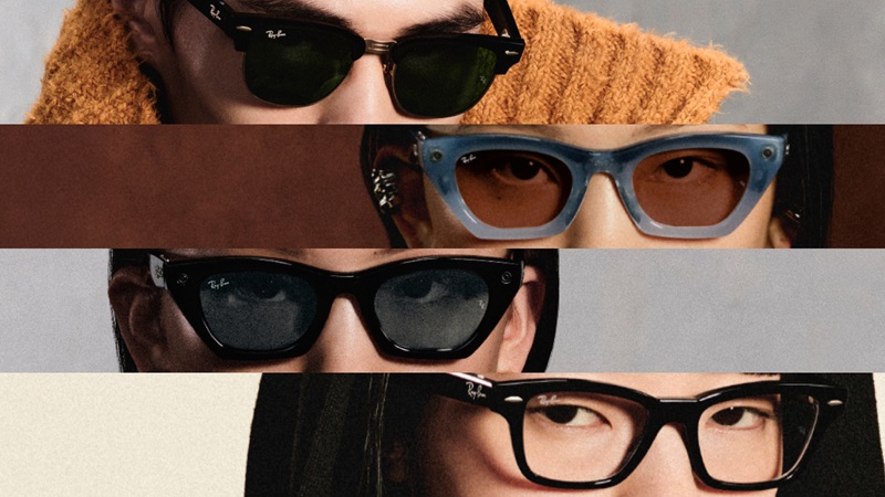Les Ray-Ban Meta Audio en finition Clubmaster, l'un des deux styles proposés au lancement.