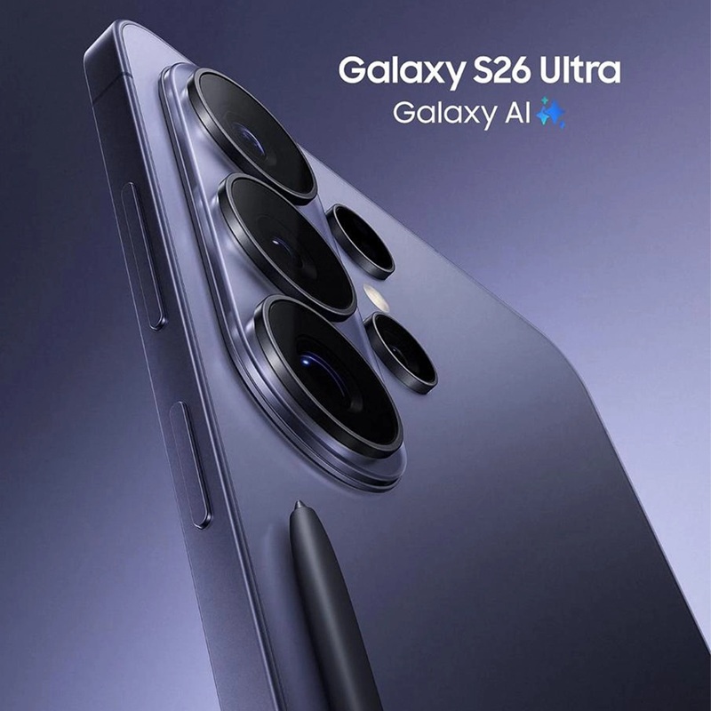 Рендер Galaxy S26 Ultra в кольорі 'Кобальтовий фіолетовий'