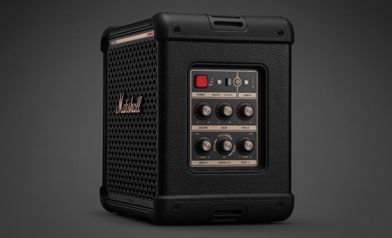 The Marshall Bromley 150 has stage-style lighting on the front panel.