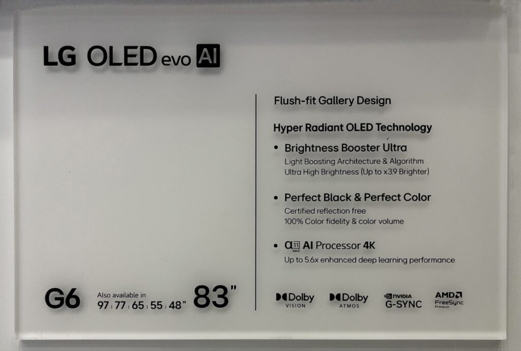 Технические детали LG OLED G6