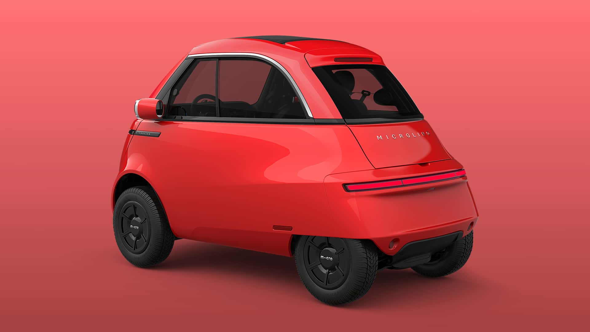 Microlino in red - side view