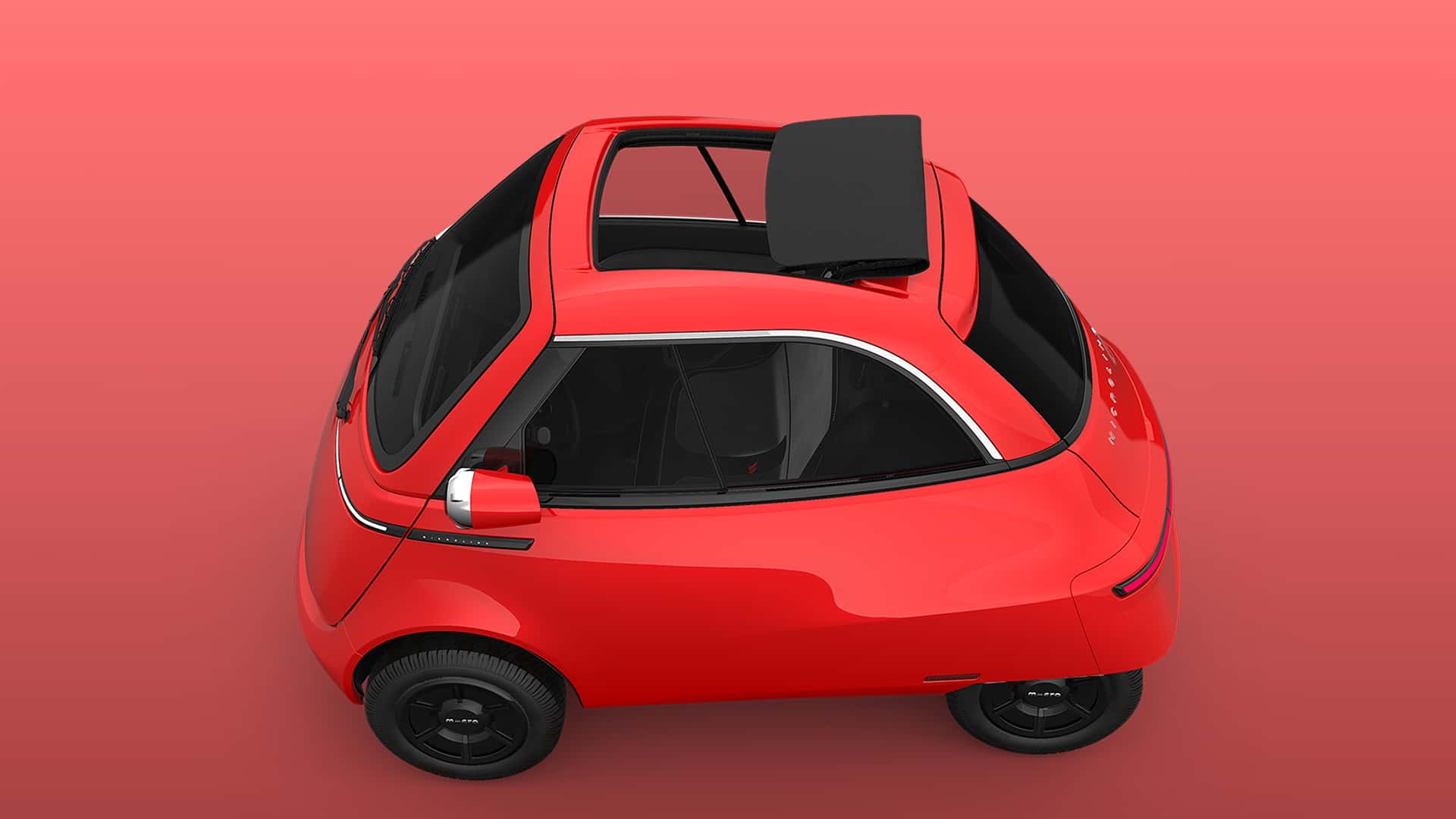 Microlino control panel in red