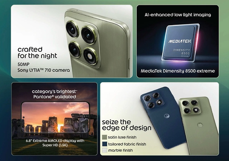 Front panel of Motorola Edge 70 Pro smartphone