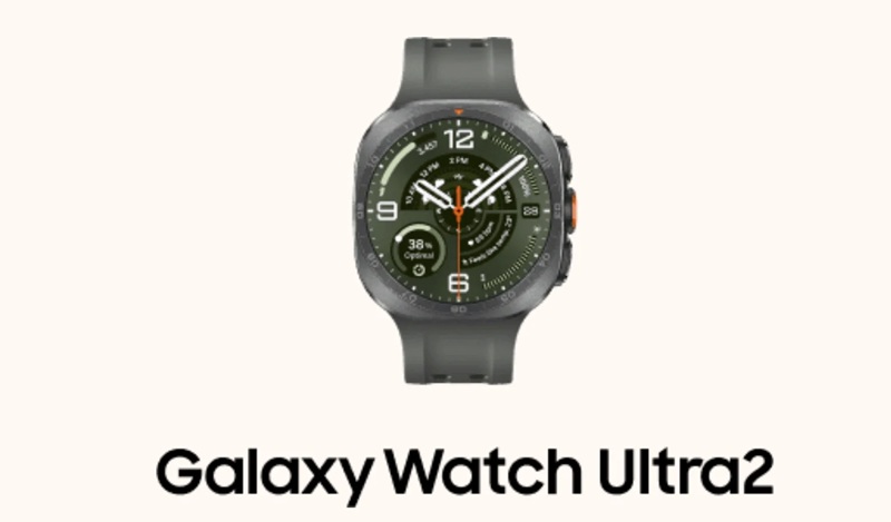 Galaxy Watch Ultra 2 в титані з зеленими ремінцем