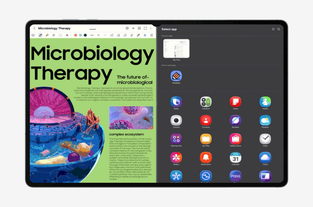 Galaxy Tab S12 с функцией многооконного режима