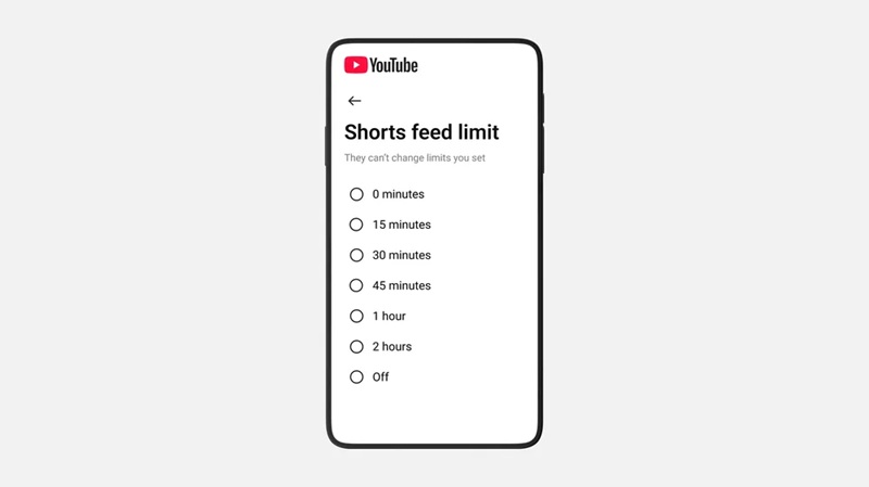 Contrôle parental sur YouTube pour les Shorts