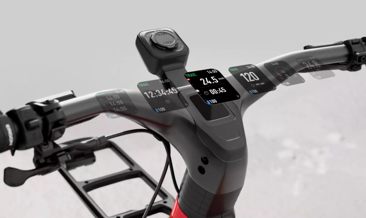 On-board computer and mount on the Turbo Vado 3 X handlebars