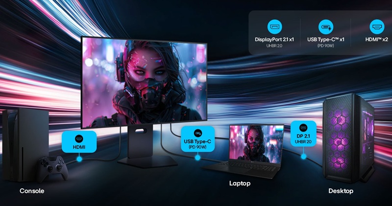 Порты подключения LG UltraGear 32GX870B