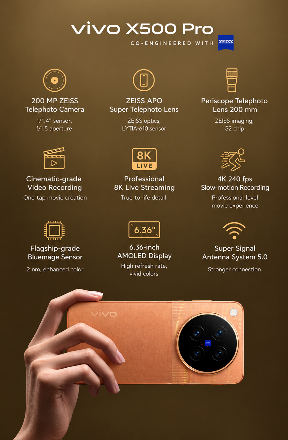 Vivo X500 Pro Max Camera Specifications