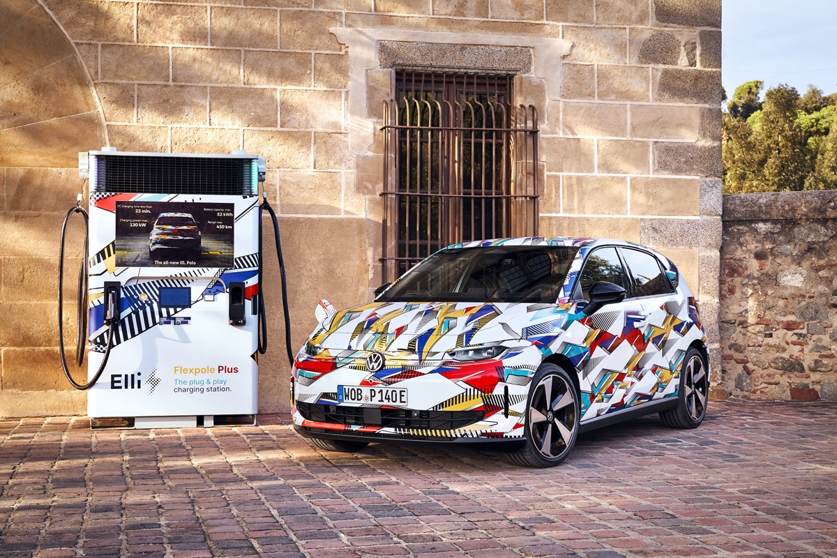 Vue latérale de la Volkswagen ID. Polo EV