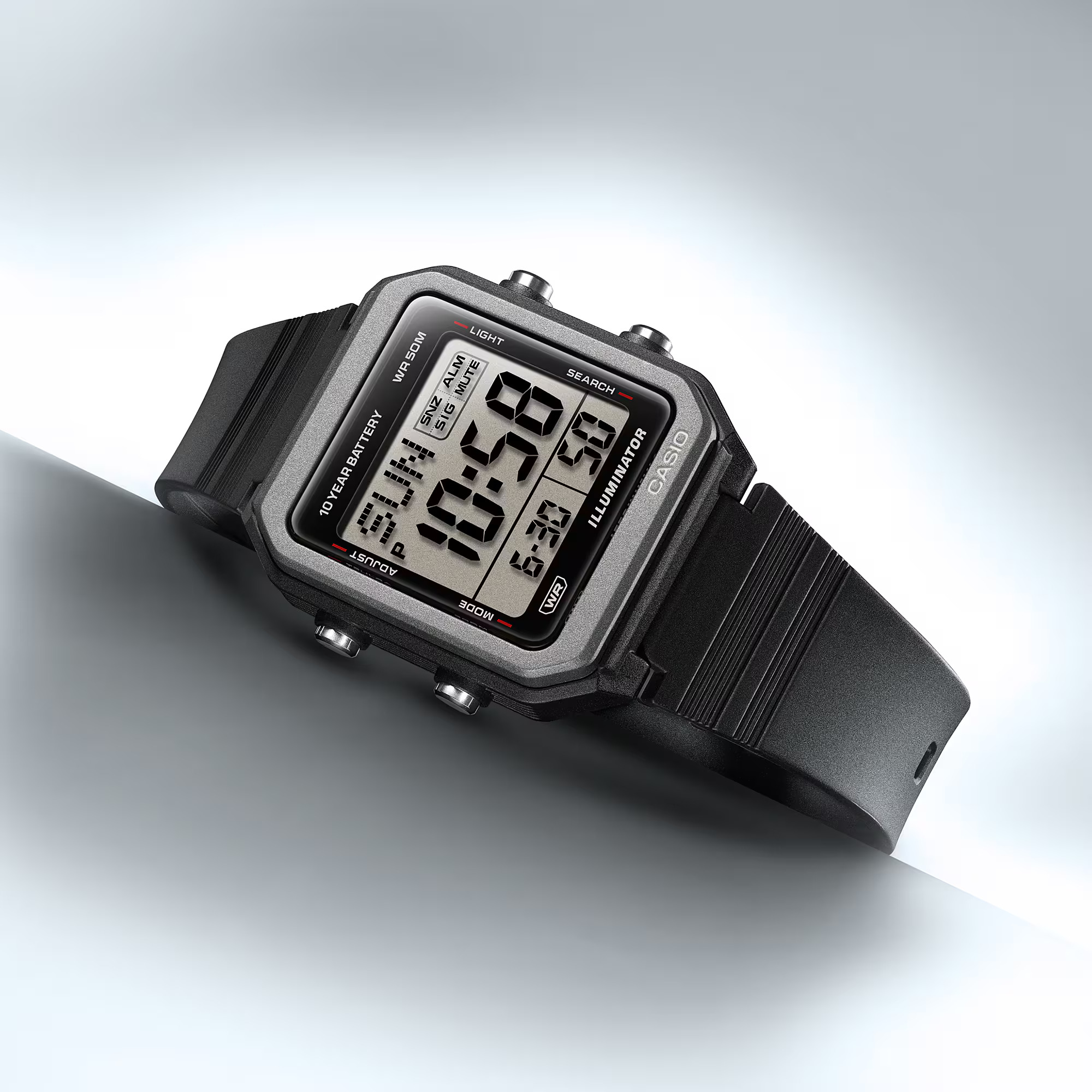 Casio W-221H-1BV годинник вид зверху